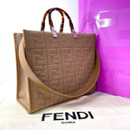 Fendi Sunshine Medium Nylon Leather Tote