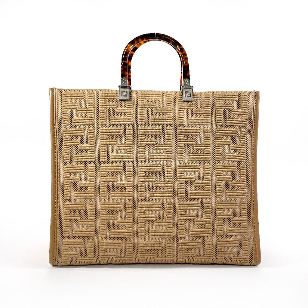 Fendi Sunshine Medium Nylon Leather Tote