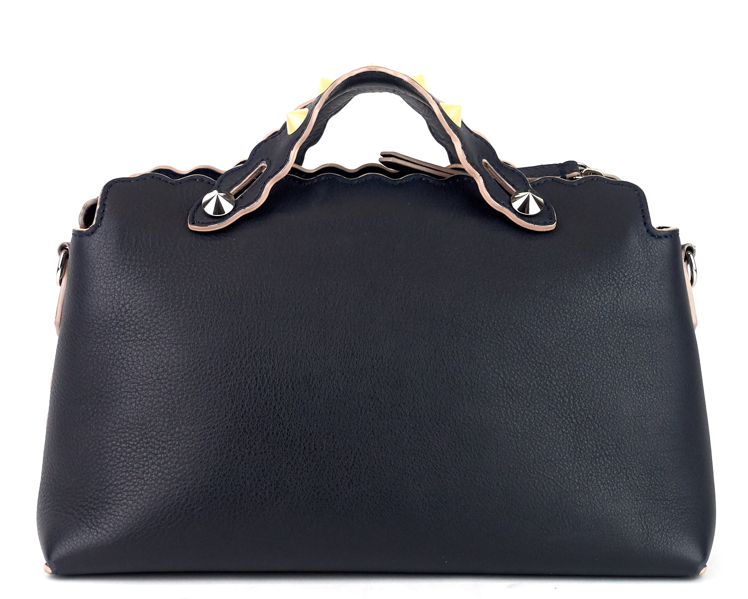 Fendi Black Leather Small Pearl Embellished By The Way Satchel