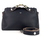 Fendi Black Leather Small Pearl Embellished By The Way Satchel