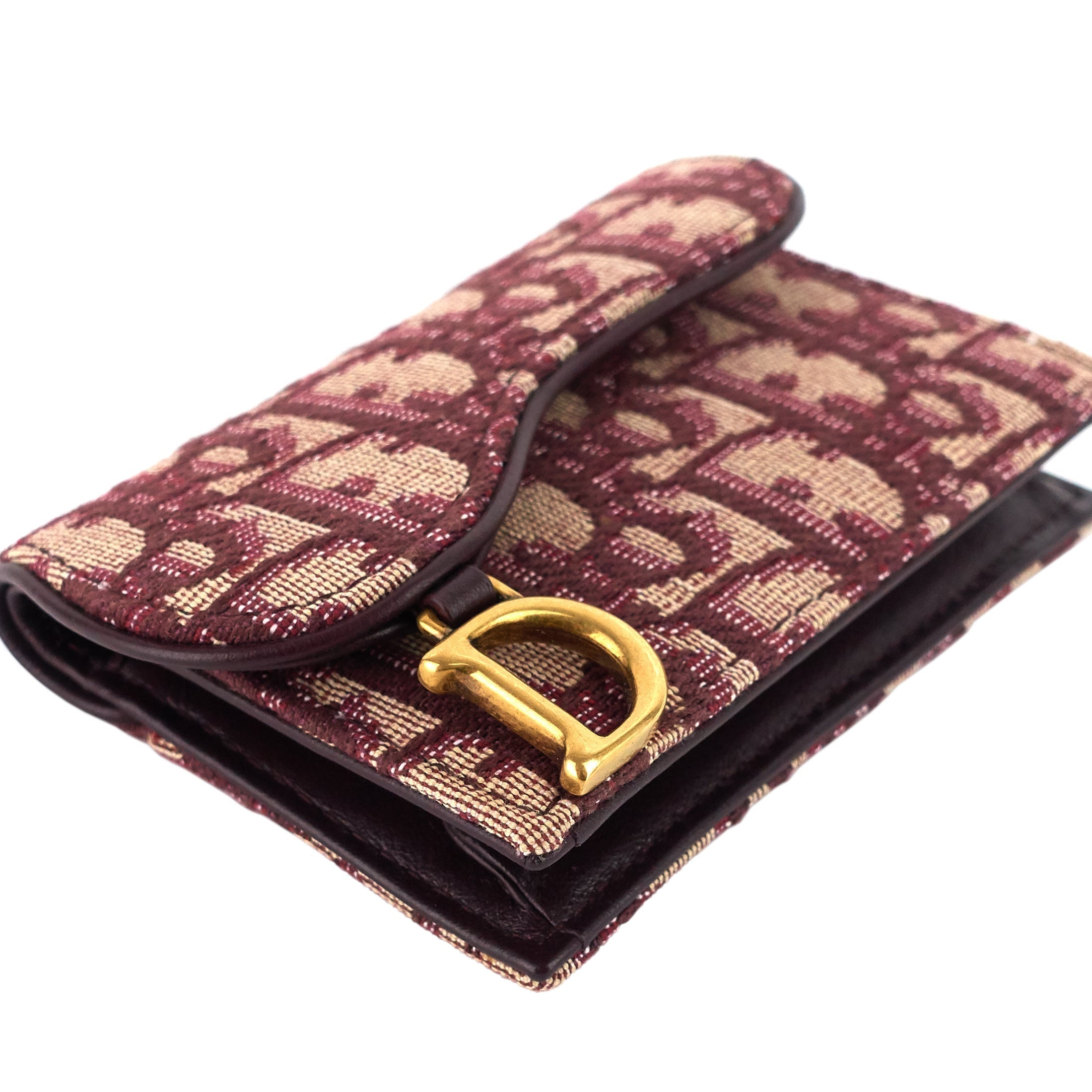DIOR Saddle Lotus Dior Oblique Jacquard Wallet