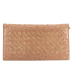 BOTTEGA VENETA Intrecciato Ostrich Leather Long Wallet
