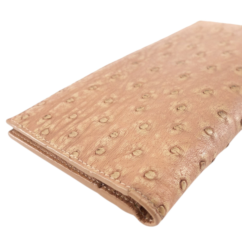 BOTTEGA VENETA Intrecciato Ostrich Leather Long Wallet