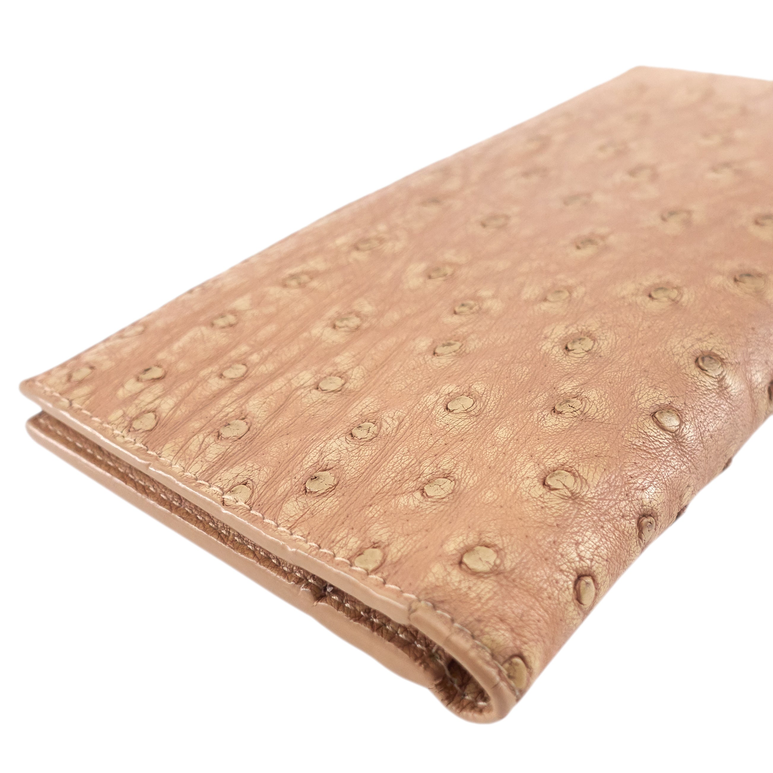BOTTEGA VENETA Intrecciato Ostrich Leather Long Wallet
