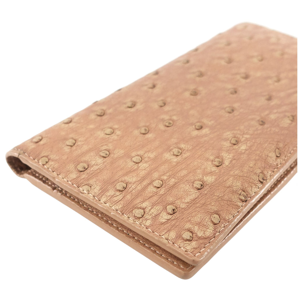 BOTTEGA VENETA Intrecciato Ostrich Leather Long Wallet