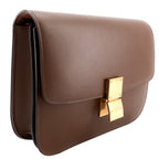 CELINE Classic Box Flap Medium Calfskin Leather Bag