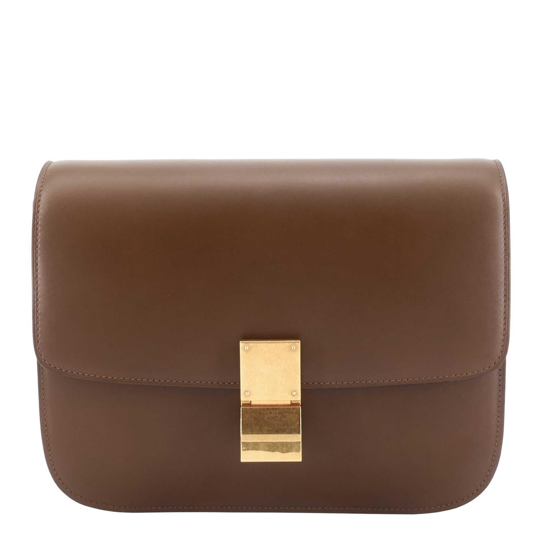 CELINE Classic Box Flap Medium Calfskin Leather Bag