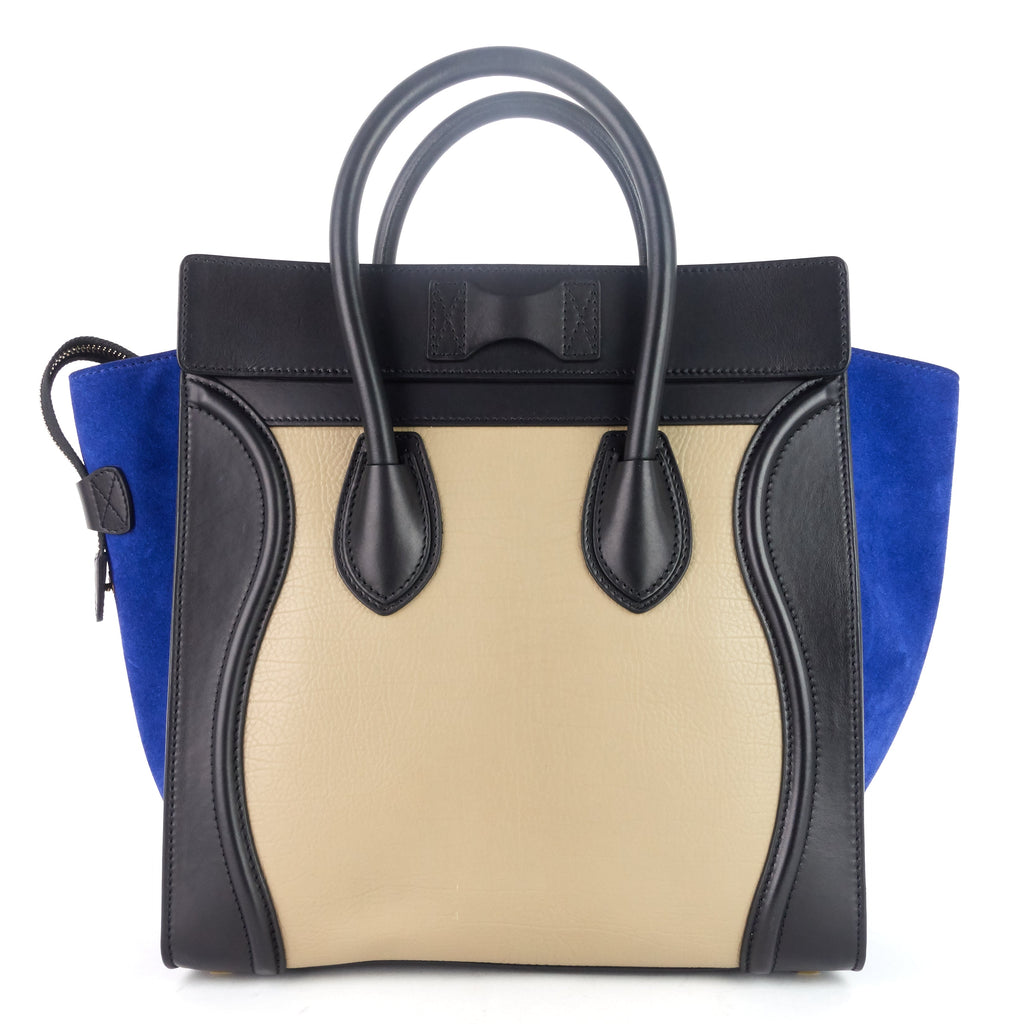 CELINE Luggage Mini Tricolour Leather and Suede Bag