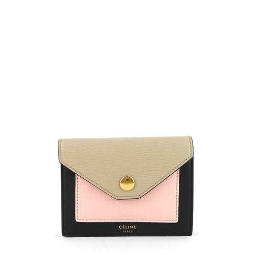 CELINE Pocket Tricolour Calfskin Card Holder