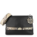 Be Dior Double Flap Calfskin and Python Bag