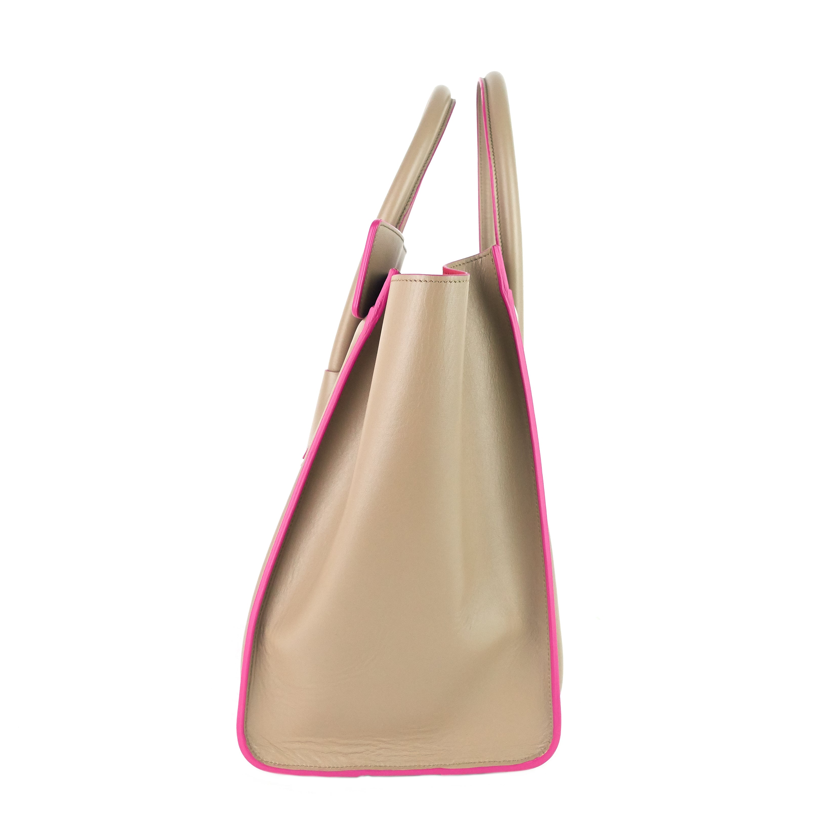 CELINE Luggage Mini Calfskin Leather Handbag