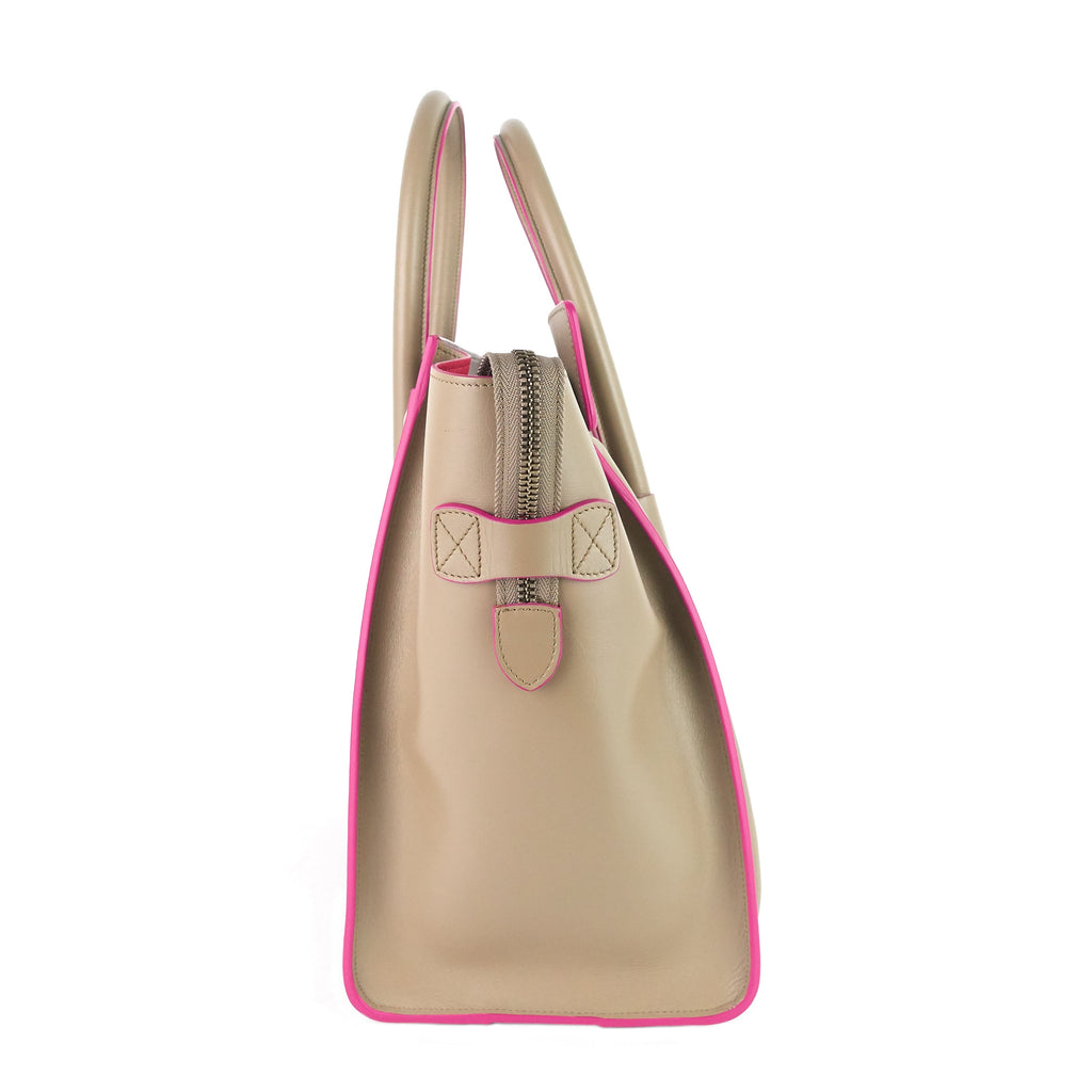 CELINE Luggage Mini Calfskin Leather Handbag