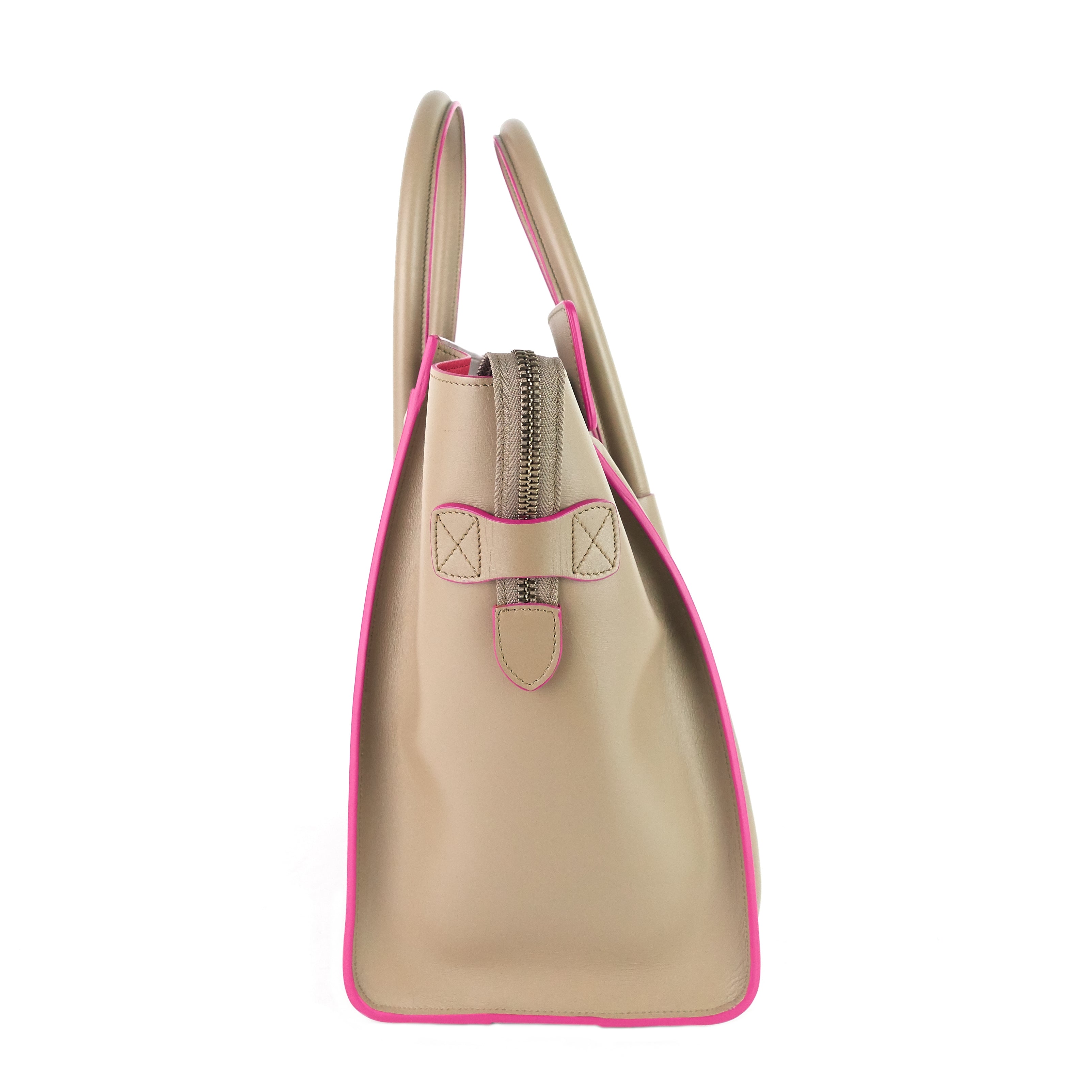 CELINE Luggage Mini Calfskin Leather Handbag