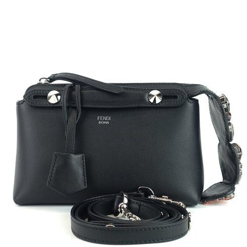 Fendi By The Way Calf Leather Mini Crystal Heart Bag