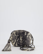*FIRE PRICE* Saint Laurent Black and White Snake Skin Effect Small Blogger Bag with Silver Hardware