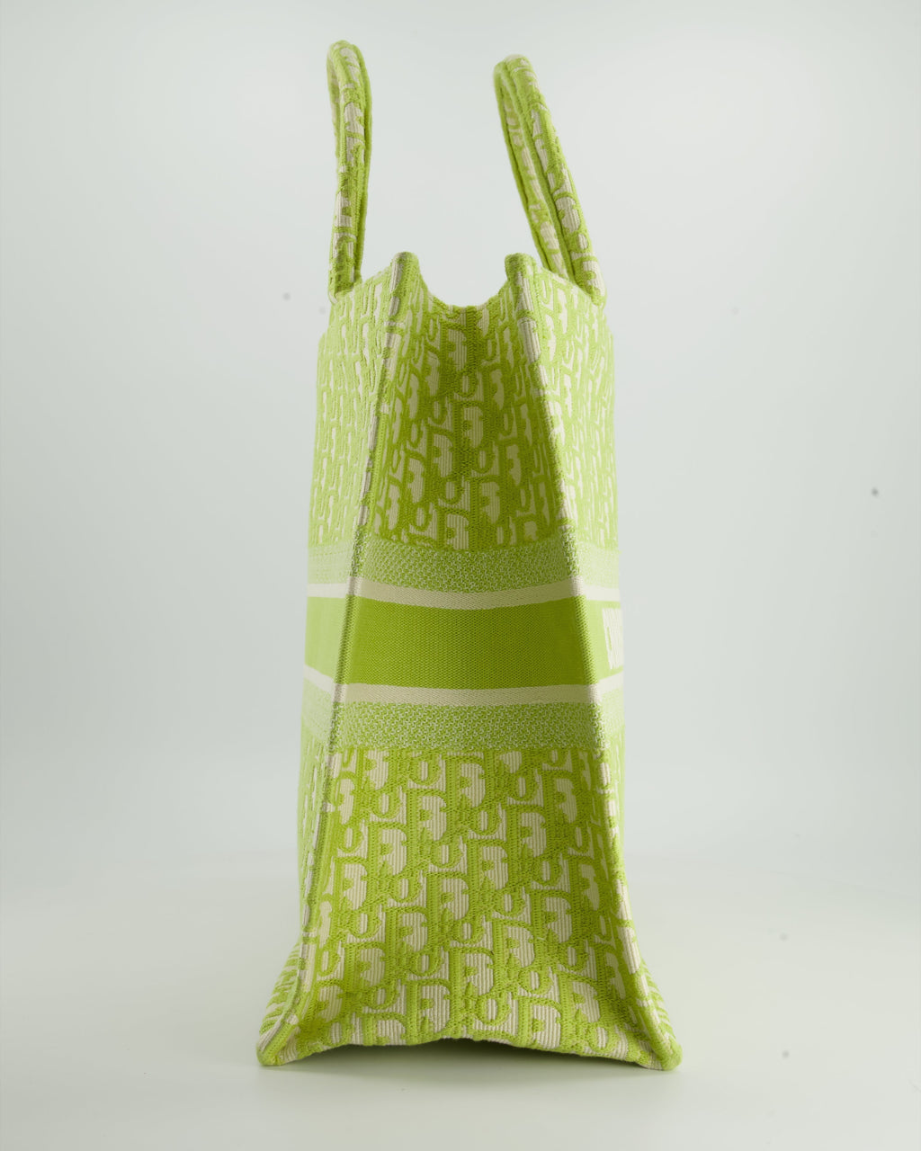 Christian Dior Lime Green Large Oblique Book Tote Bag
