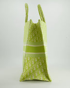 Christian Dior Lime Green Large Oblique Book Tote Bag
