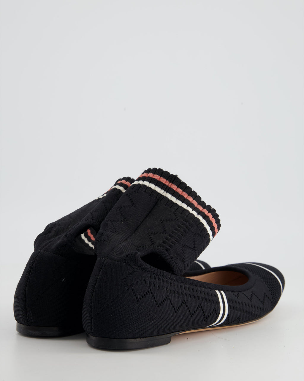 Fendi Black and Pink Ballet Flats with Sock Size EU 38.5