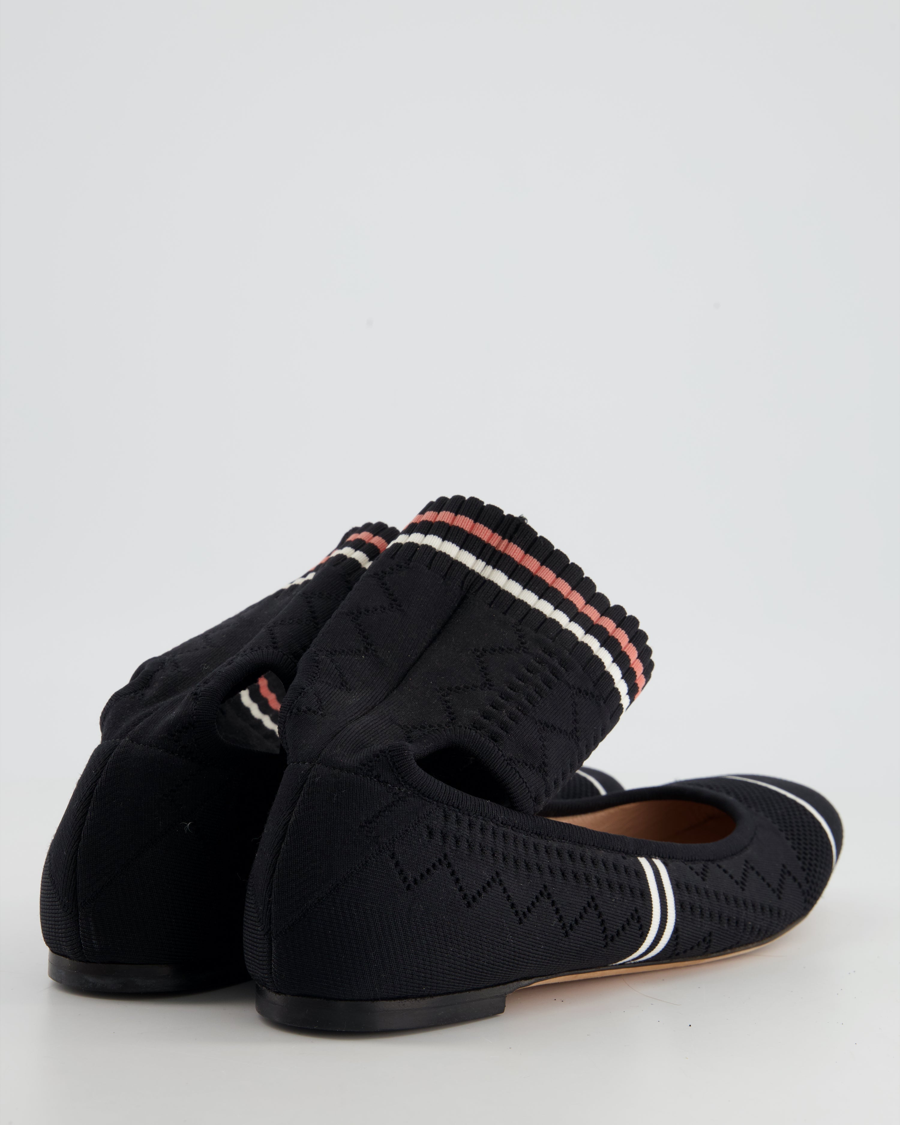 Fendi Black and Pink Ballet Flats with Sock Size EU 38.5