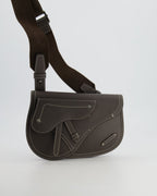 Christian Dior Brown Saddle Pouch Bag with Silver Hardware