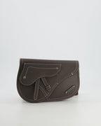Christian Dior Brown Saddle Pouch Bag with Silver Hardware