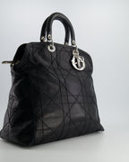 Christian Dior Black Leather Granville Tote Bag with Silver Hardware