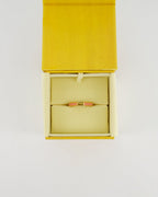 Fendi Gold Enamel Hexagonal Baguette Ring with pink Enamel Detail Size M