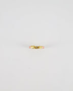 Fendi Gold Enamel Hexagonal Baguette Ring with pink Enamel Detail Size M