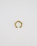 Fendi Gold Enamel Hexagonal Baguette Ring with pink Enamel Detail Size M