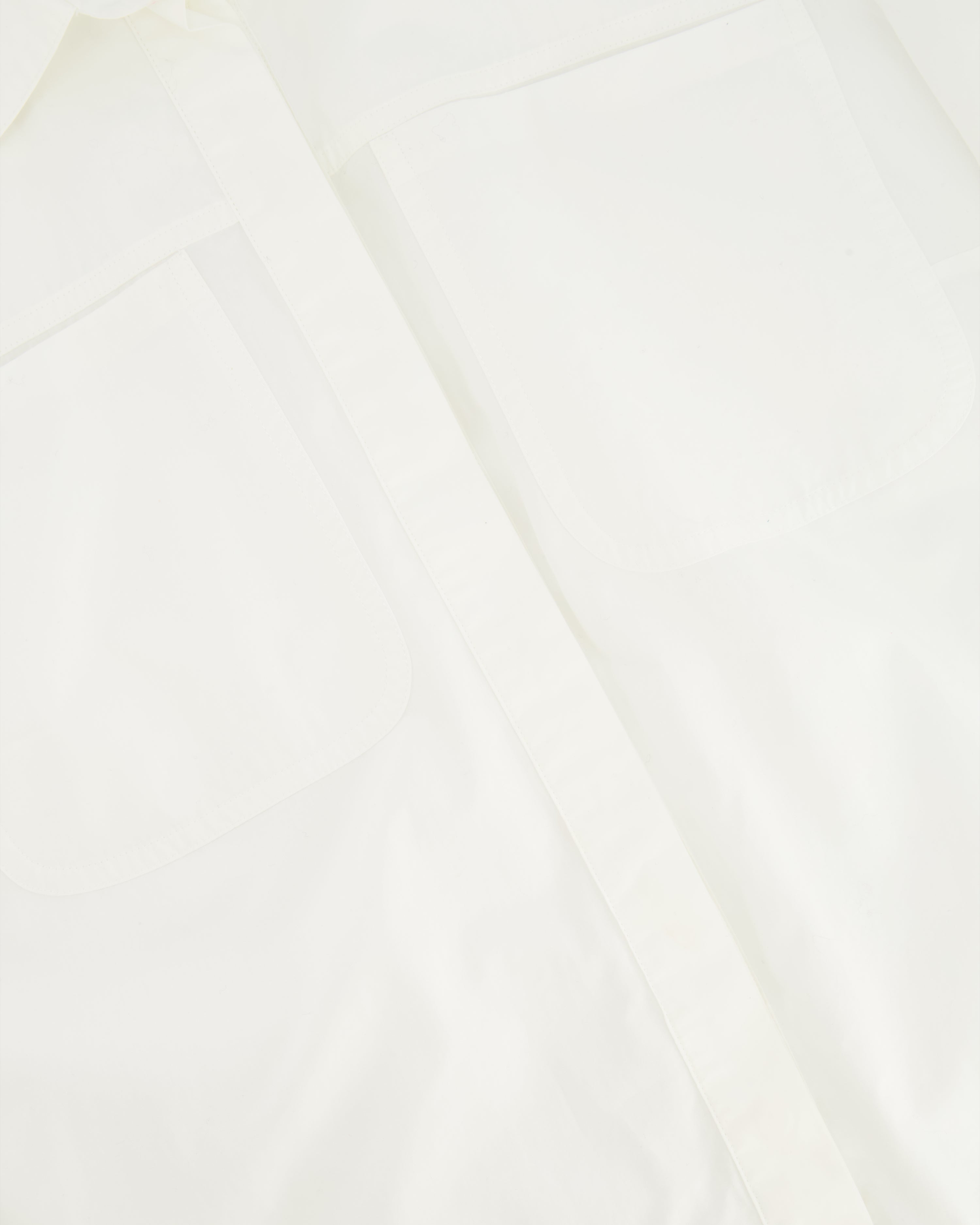 Fendi White Long-Sleeve Shirt Dress with Pockets and Logo Detail Size IT 42 (UK 10)