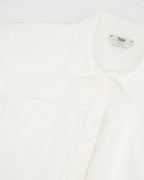 Fendi White Long-Sleeve Shirt Dress with Pockets and Logo Detail Size IT 42 (UK 10)