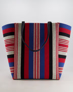 Celine Multicolour Woven Striped Phantom Cabas Tote Bag