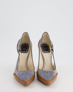 Christian Dior Lizard Embossed Leather Cut Out Pointed Toe Pumps with Buckle Detail Size EU 38