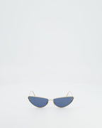 Christian Dior Gold Frame Cat eye Sunglasses with Black Lens Details