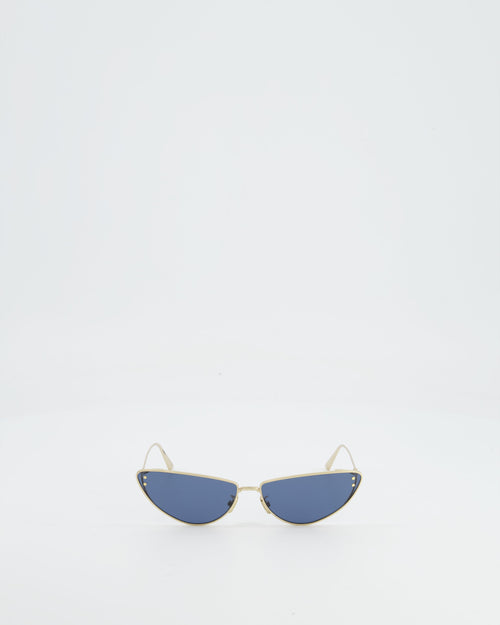 Christian Dior Gold Frame Cat eye Sunglasses with Black Lens Details