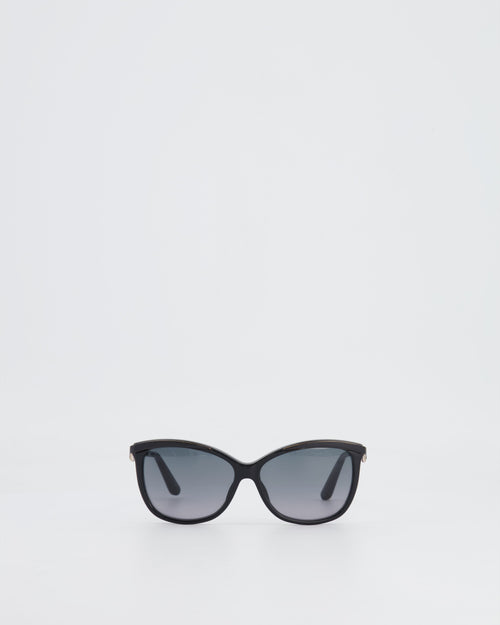 Dior Black Sunglasses with Blue and Gold Logo Detailing