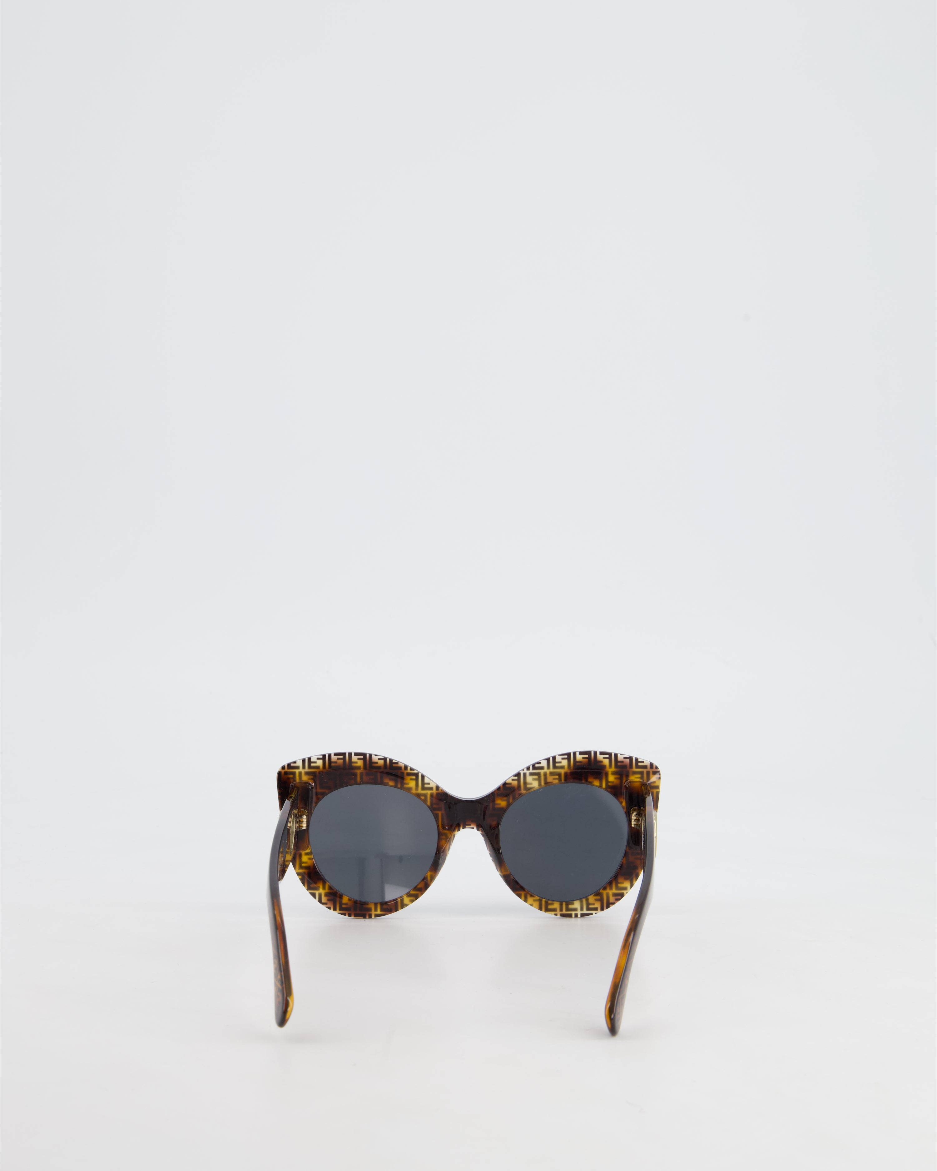 Fendi Brown Logo Cat Eye Oversized Sunglasses