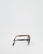 Fendi Brown Tortoiseshell and Wood-effect Round Sunglasses