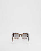 Fendi Brown Tortoiseshell and Wood-effect Round Sunglasses