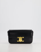 Celine Black Claude Shoulder Bag in Shiny Calfskin with Gold Hardware RRP £2150