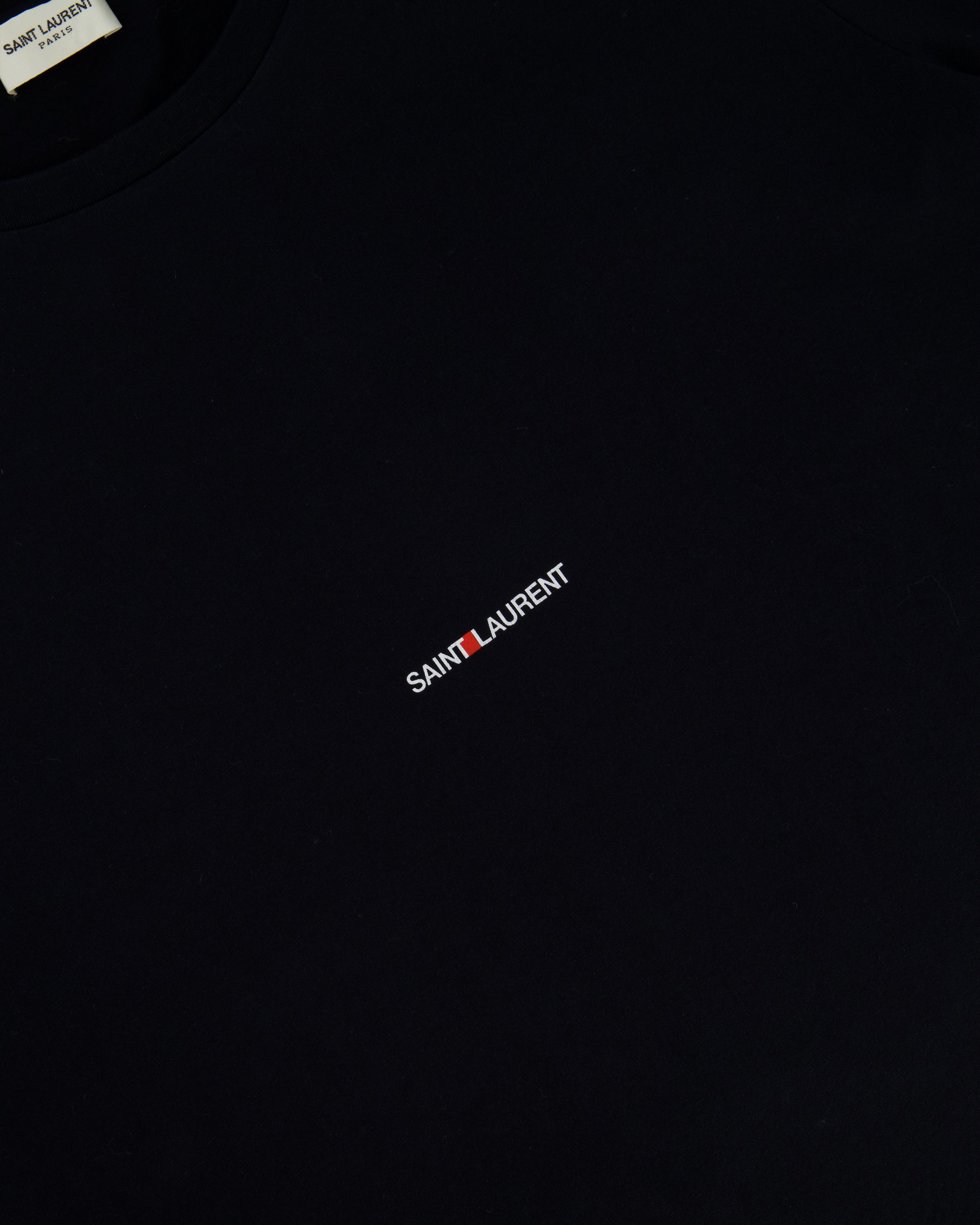 Saint Laurent Black Cotton Logo T-Shirt Size Medium (UK 10)