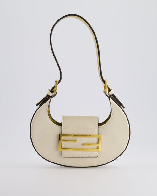 Fendi Cream Leather Mini Cookie Hobo Bag with Gold Hardware