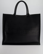Christian Dior Black Large Book Tote in Calfskin Leather