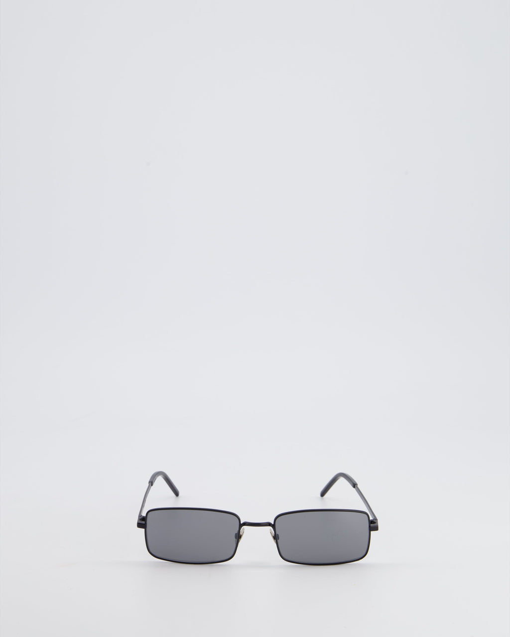 Saint Laurent Black Rectangular Sunglasses With Matte Black Metal Frame