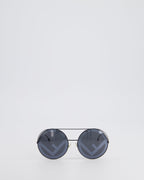 Fendi Black Large Round Logo Sunglasses