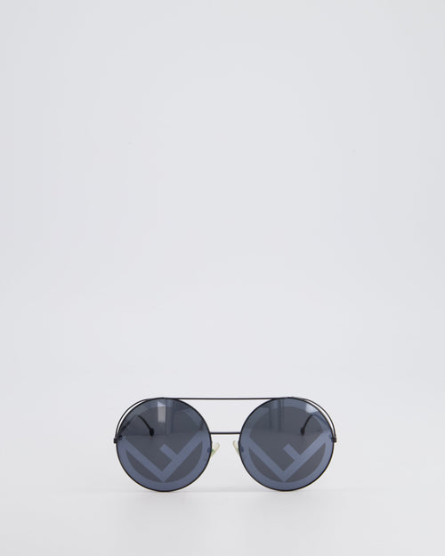 Fendi Black Large Round Logo Sunglasses