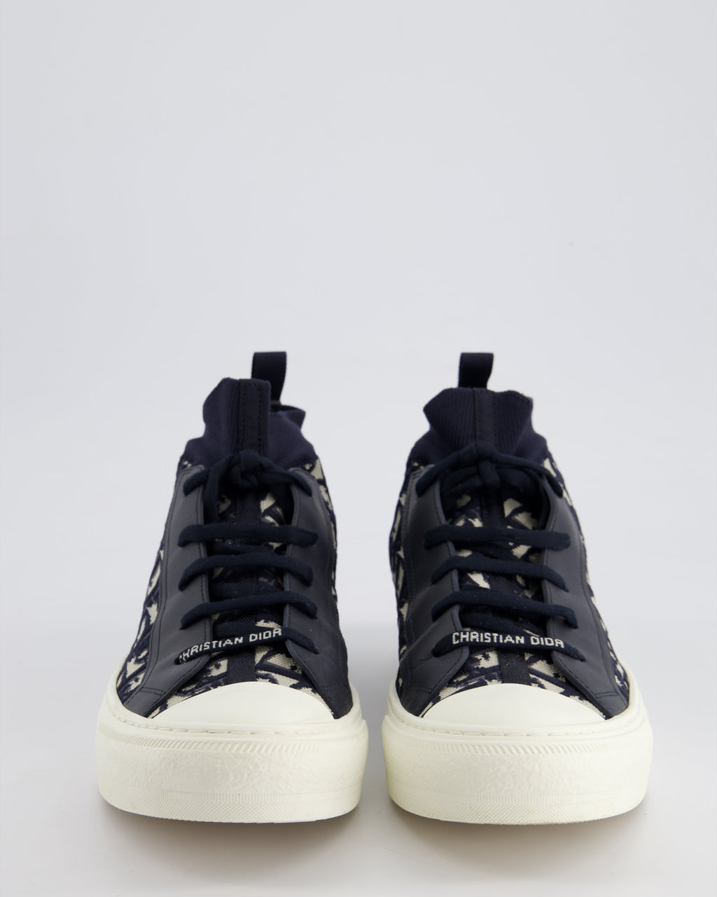 Dior Walk'n'Dior Blue Oblique Mesh and Leather Sneakers Size EU 41