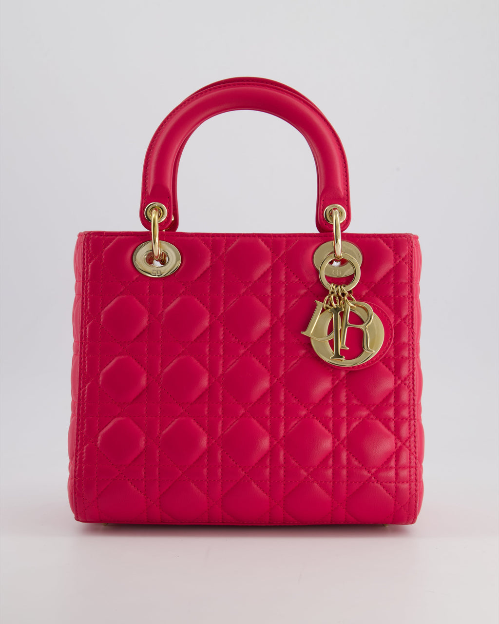 *FIRE PRICE* Christian Dior Hot Pink Lady Dior Bag in Cannage Lambskin with Silver Hardware RRP £5,300