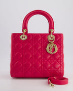 *FIRE PRICE* Christian Dior Hot Pink Lady Dior Bag in Cannage Lambskin with Silver Hardware RRP £5,300