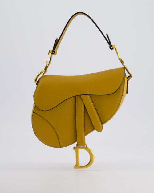 Christian Dior Mustard Yellow Dior Mini Saddle Bag with Gold Hardware RRP £3,050